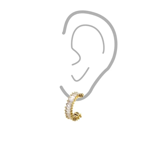 Gold and CZ Earrings - Picture 4 of 4